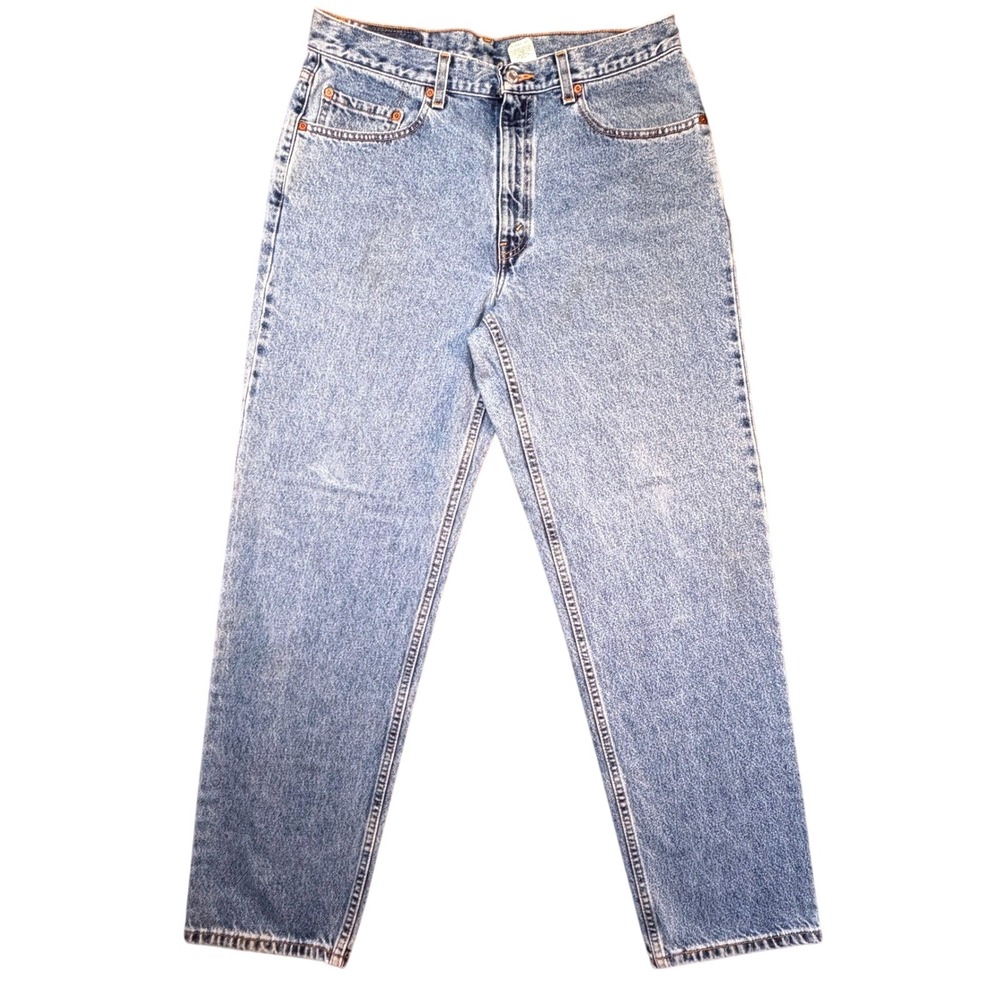Vintage Levis 550 Relaxed Fit Tapered Leg Jeans Light Wash Mens 35x32 Cotton Y2K